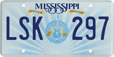 MS license plate LSK297