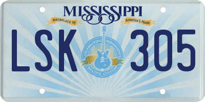 MS license plate LSK305