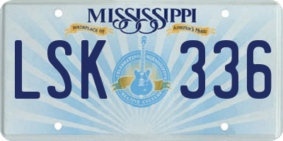 MS license plate LSK336