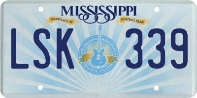 MS license plate LSK339