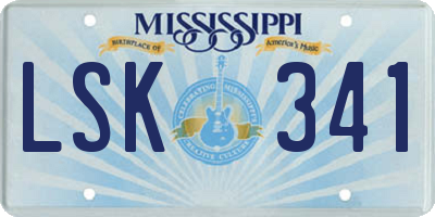 MS license plate LSK341