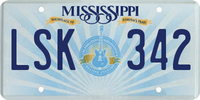 MS license plate LSK342