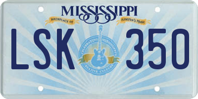 MS license plate LSK350