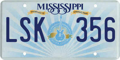 MS license plate LSK356