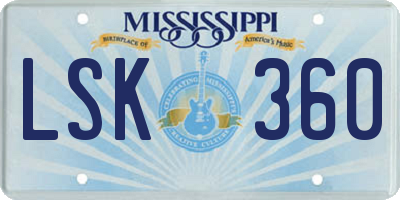 MS license plate LSK360