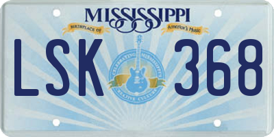 MS license plate LSK368