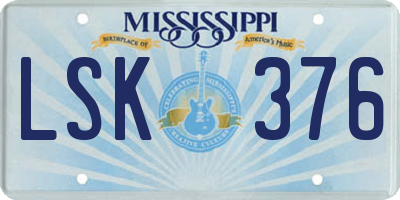 MS license plate LSK376
