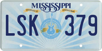 MS license plate LSK379