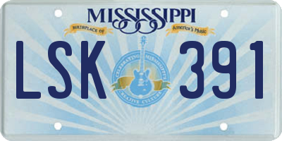 MS license plate LSK391