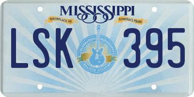 MS license plate LSK395