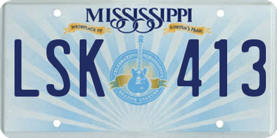 MS license plate LSK413