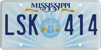 MS license plate LSK414