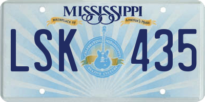 MS license plate LSK435