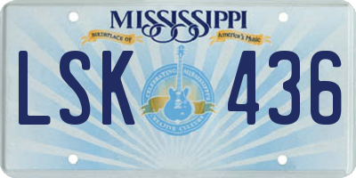 MS license plate LSK436