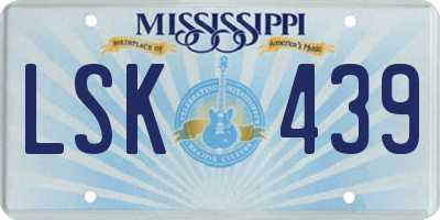 MS license plate LSK439