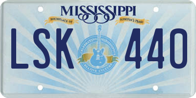 MS license plate LSK440