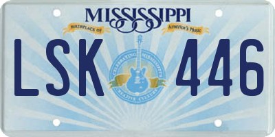 MS license plate LSK446