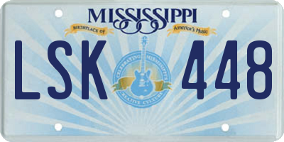 MS license plate LSK448