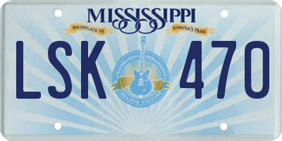 MS license plate LSK470