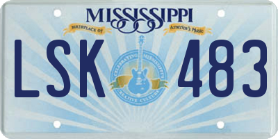 MS license plate LSK483
