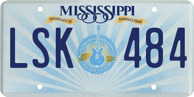 MS license plate LSK484
