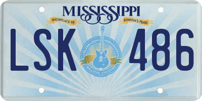 MS license plate LSK486