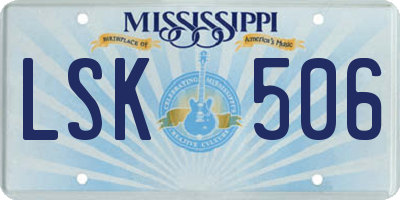 MS license plate LSK506