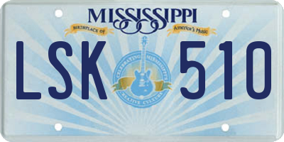 MS license plate LSK510