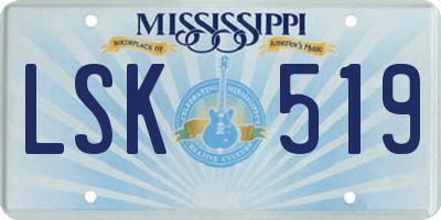 MS license plate LSK519
