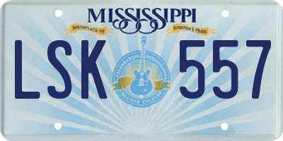 MS license plate LSK557