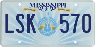 MS license plate LSK570