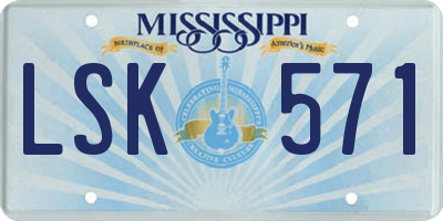MS license plate LSK571