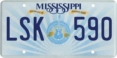 MS license plate LSK590