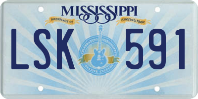 MS license plate LSK591