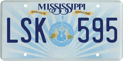 MS license plate LSK595