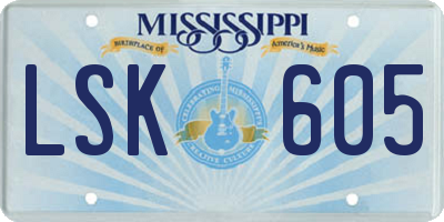 MS license plate LSK605