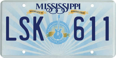 MS license plate LSK611