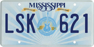 MS license plate LSK621