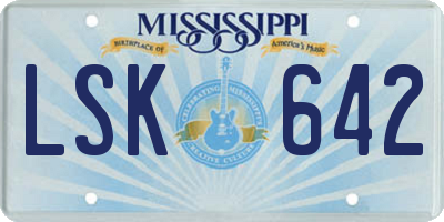 MS license plate LSK642