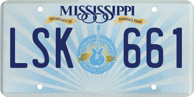 MS license plate LSK661