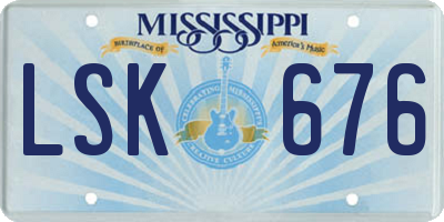 MS license plate LSK676