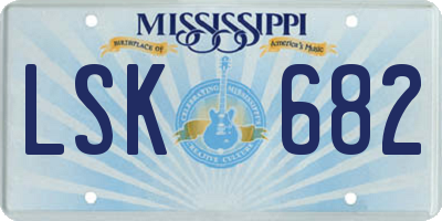 MS license plate LSK682
