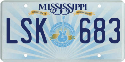 MS license plate LSK683
