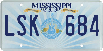 MS license plate LSK684