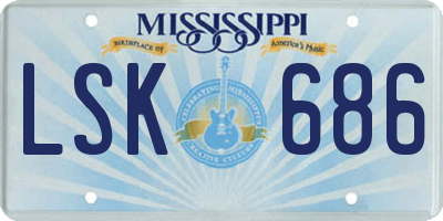 MS license plate LSK686