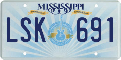 MS license plate LSK691