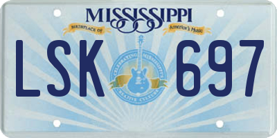 MS license plate LSK697