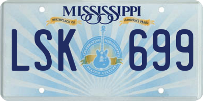 MS license plate LSK699