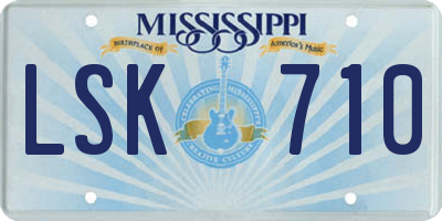 MS license plate LSK710