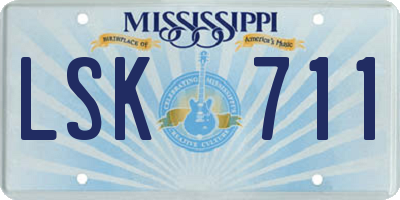 MS license plate LSK711